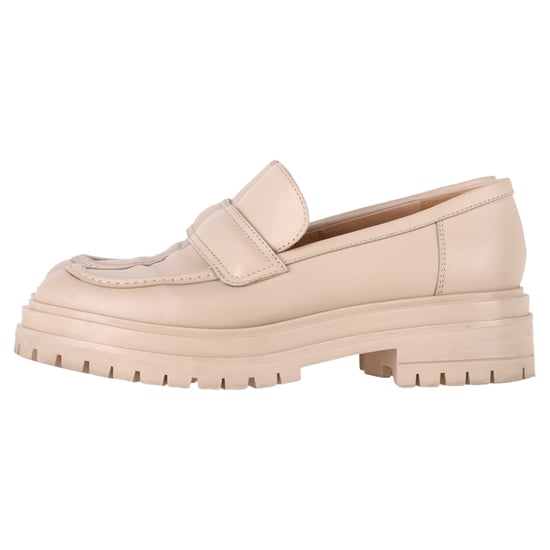 Gianvito Rossi Plateau-Loafer aus nudefarbenem Leder - Image 4