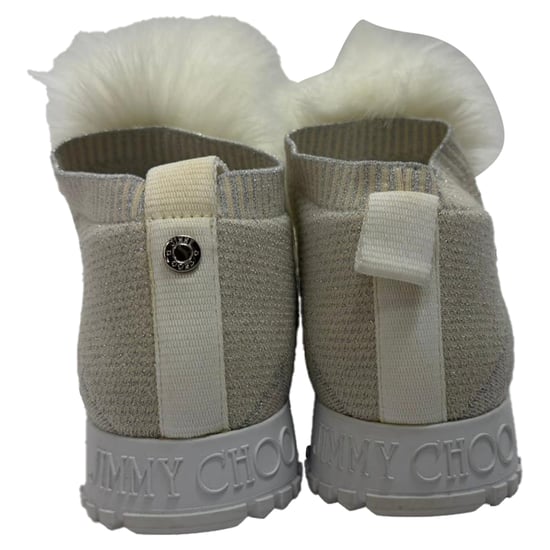 Jimmy Choo Norway Pom Pom Sneakers in Weißem Lurex - Image 3