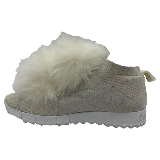 Jimmy Choo Norway Pom Pom Sneakers in Weißem Lurex - Image 6