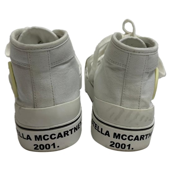 Stella McCartney Logo Accent High-Top-Sneaker aus weißem Canvas - Image 3