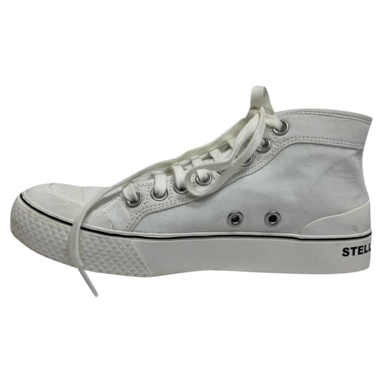 Stella McCartney Logo Accent High-Top-Sneaker aus weißem Canvas - Image 5