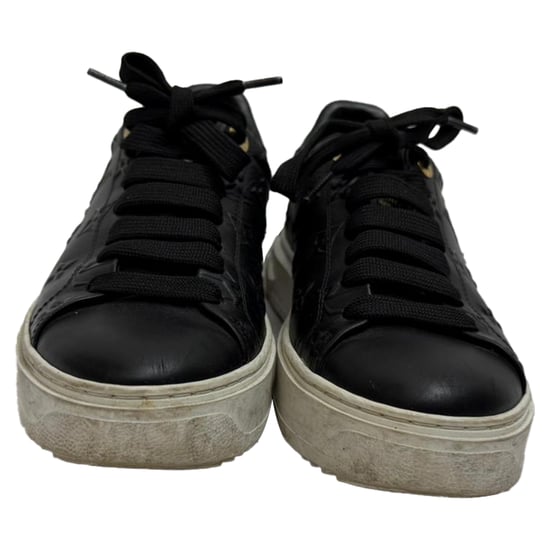 Louis Vuitton Monogram Time Out Sneakers aus schwarzem Leder - Image 2