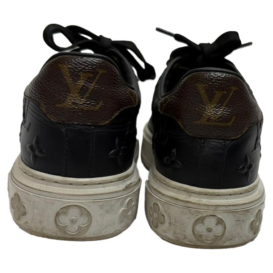 Louis Vuitton Monogram Time Out Sneakers aus schwarzem Leder - Image 3