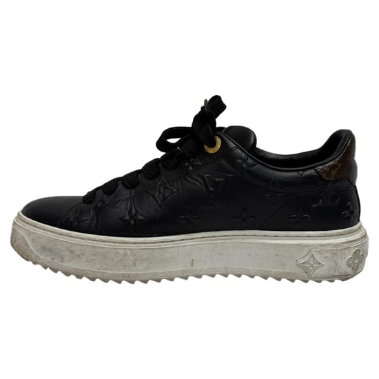 Louis Vuitton Monogram Time Out Sneakers aus schwarzem Leder - Image 4
