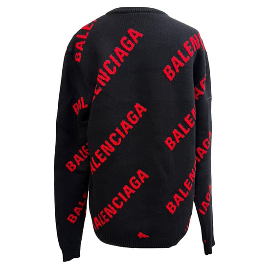 Balenciaga Allover-Logo-Pullover aus schwarzer Baumwolle - Image 3