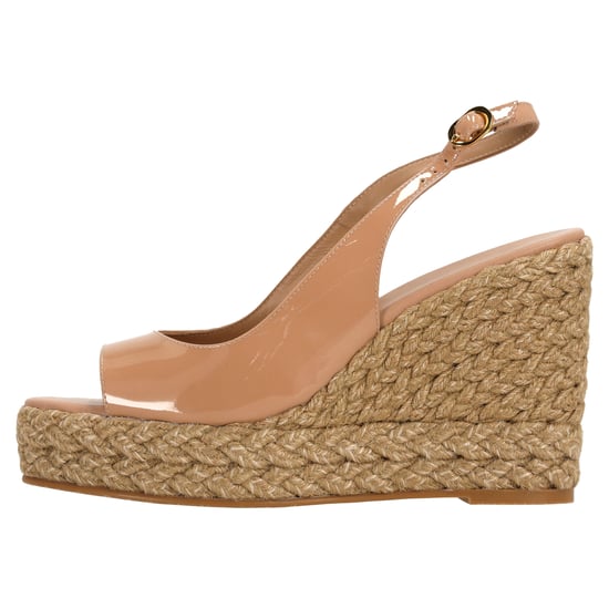 Stuart Weitzman Island Slingback Espadrille Sandalen aus beigem Lackleder - Image 2