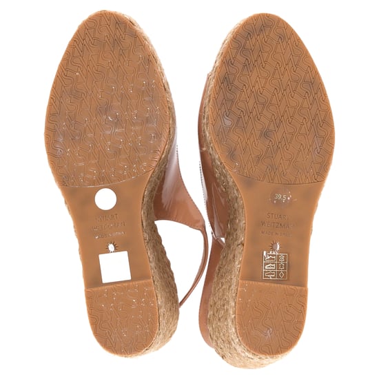 Stuart Weitzman Island Slingback Espadrille Sandalen aus beigem Lackleder - Image 5