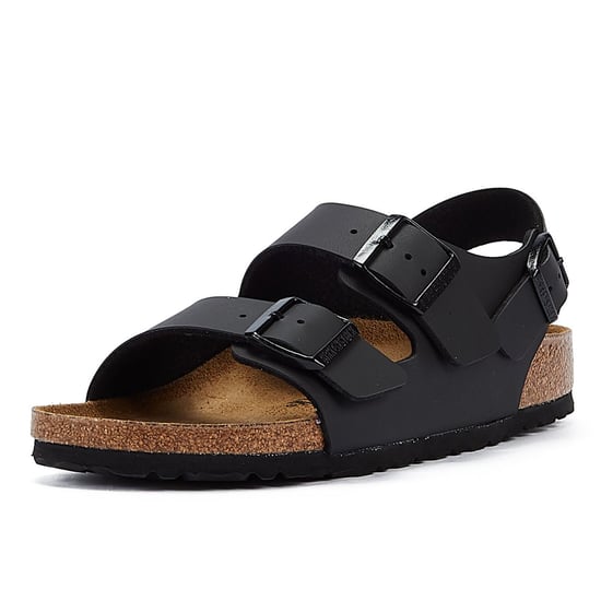 Birkenstock Milano Birko Flor Schwarze Ledersandalen - Image 3