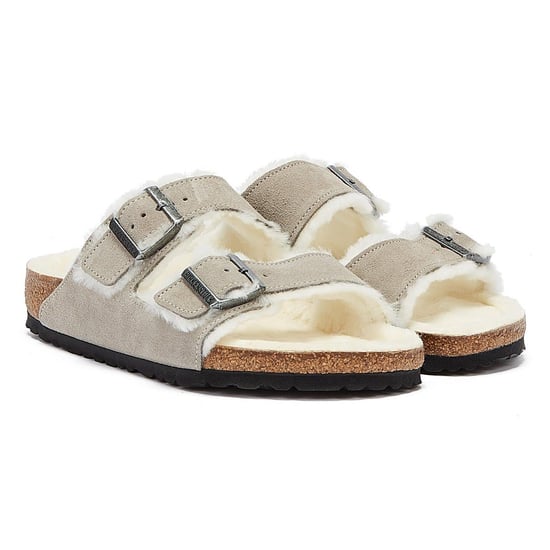 Birkenstock Arizona Shearling Stone Münzsandalen - Image 1