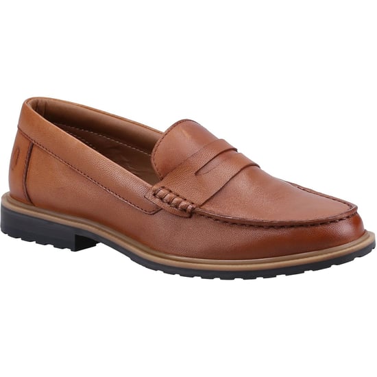 Hush Puppies Verity Slip On Leder Damen Loafer In Tan - Image 1