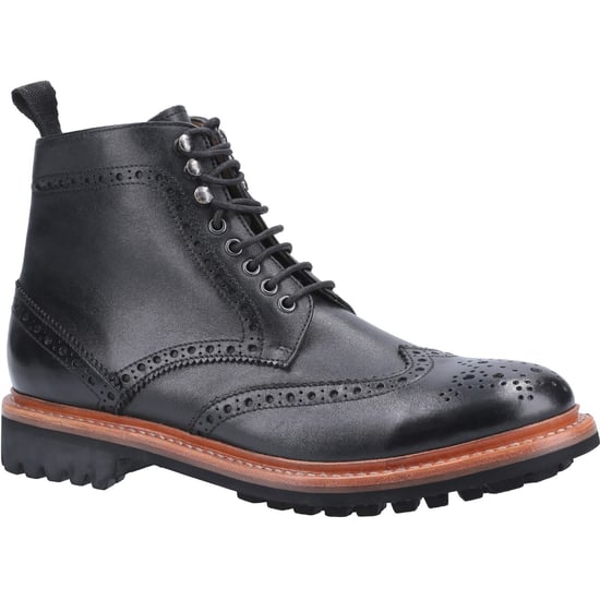 Cotswold Rissington Commando Schwarze Herrenlederstiefel - Image 1