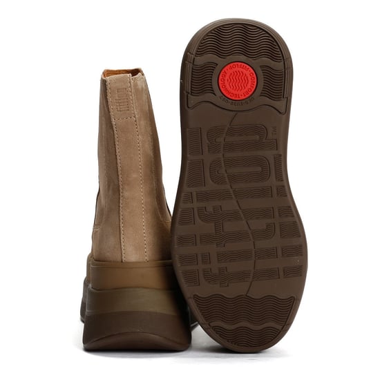 FitFlop F-Mode Wildleder Damen Stiefel In Beige - Image 4