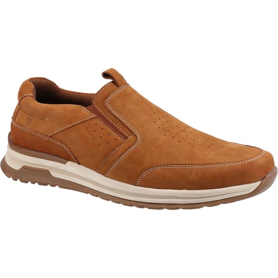 Hush Puppies Cole Leder Herren Slipper In Beige - Image 1