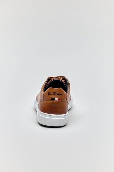 Ben Sherman Ace Cupsole Leder Herren Sneaker in Tan - Image 3