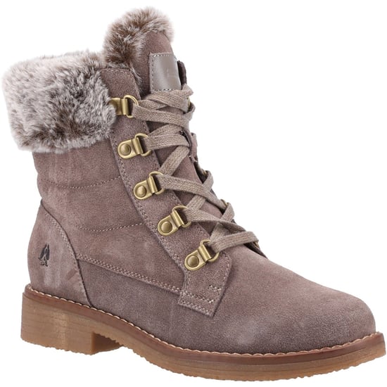 Hush Puppies Florence Leder Damen Stiefel In Taupe - Image 1