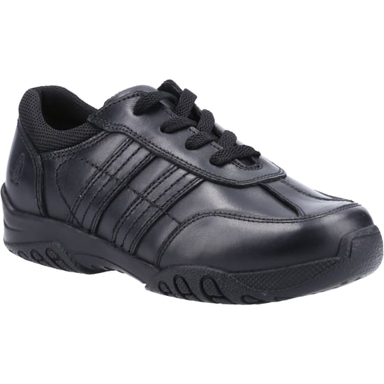 Hush Puppies Jezza 2 Senior Die Schwarzen Schnürschuhe Für Jungen Aus Leder - Image 1