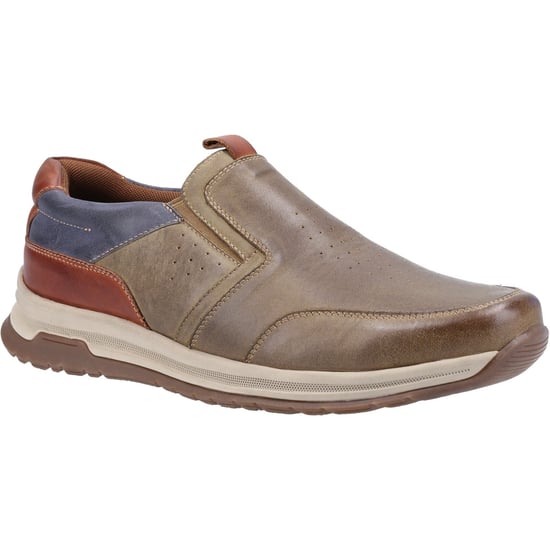 Hush Puppies Cole Leder Loafer Mit Khaki/Marineblauem/Beigem Leder Für Herren. - Image 1