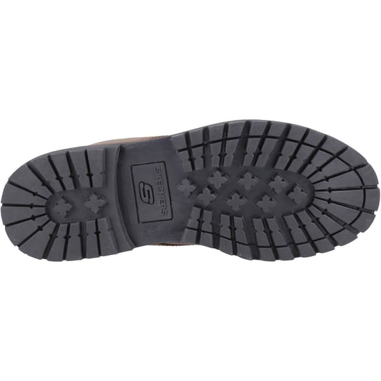 Skechers Tom Cats Leder Herrenschuhe In Dunkelbraun Mit Schnürung - Image 3