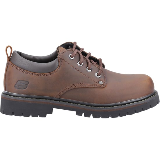 Skechers Tom Cats Leder Herrenschuhe In Dunkelbraun Mit Schnürung - Image 5
