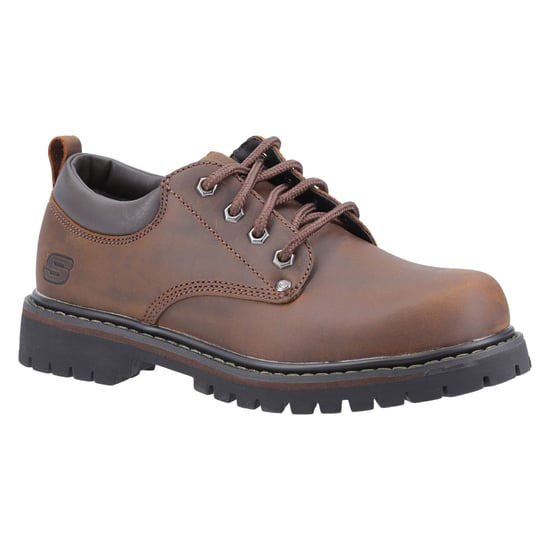 Skechers Tom Cats Leder Herrenschuhe In Dunkelbraun Mit Schnürung - Image 6