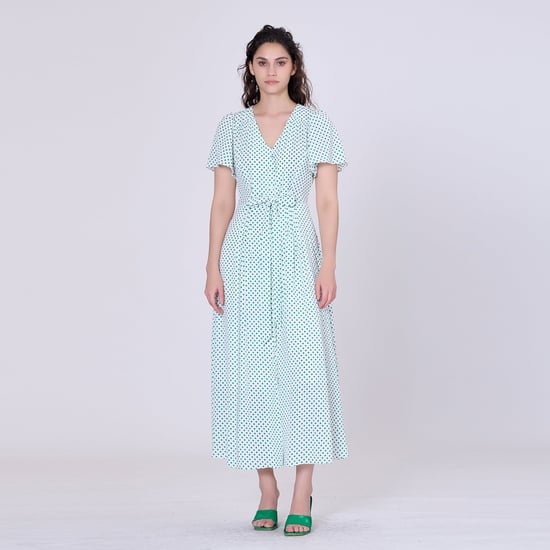 Hemdblusenkleid mit Polka-Dots und ausgestelltem Rock - Image 4