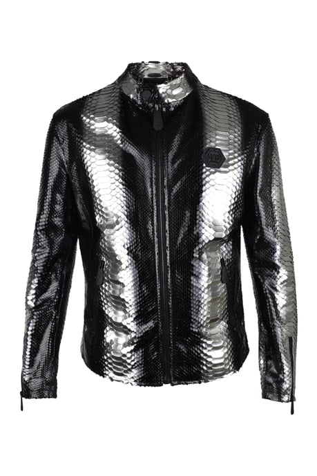 Philipp Plein Lederjacke Silber - Image 1