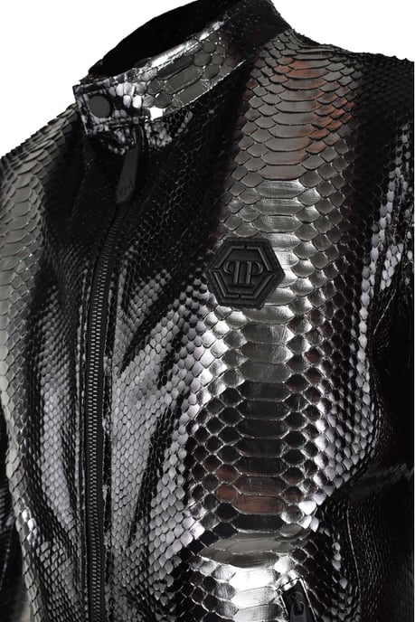 Philipp Plein Lederjacke Silber - Image 3