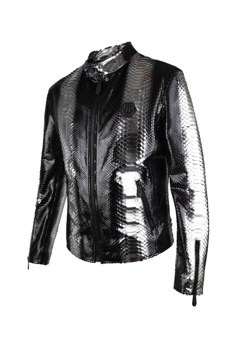 Philipp Plein Lederjacke Silber - Image 4