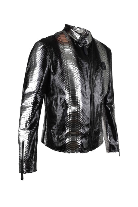 Philipp Plein Lederjacke Silber - Image 5