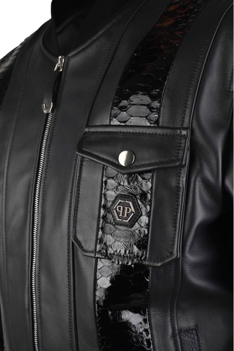Philipp Plein Lederjacke Schwarz - Image 3