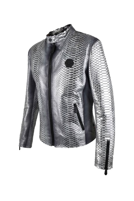 Philipp Plein Lederjacke Silber - Image 4