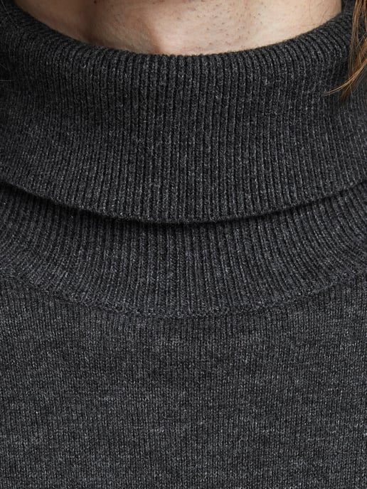 Jack & Jones Pullover Emil Strick Rollkragen Grau - Image 5