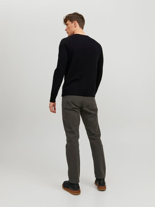 Jack & Jones Pullover Emil Strick Rundhals Schwarz - Image 4