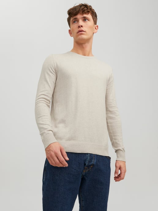 Jack & Jones Pullover Emil Strick Rundhalsbeige - Image 2