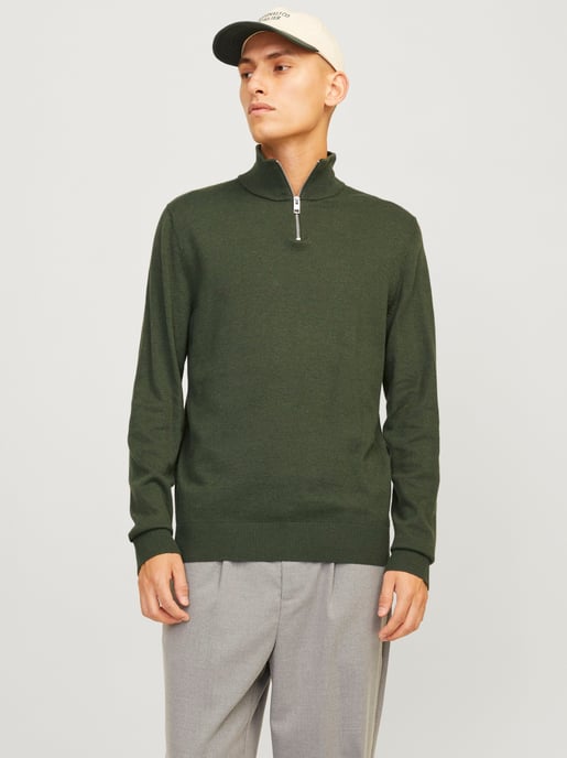 Jack & Jones Pullover Emil Knit Halbzip grün - Image 2