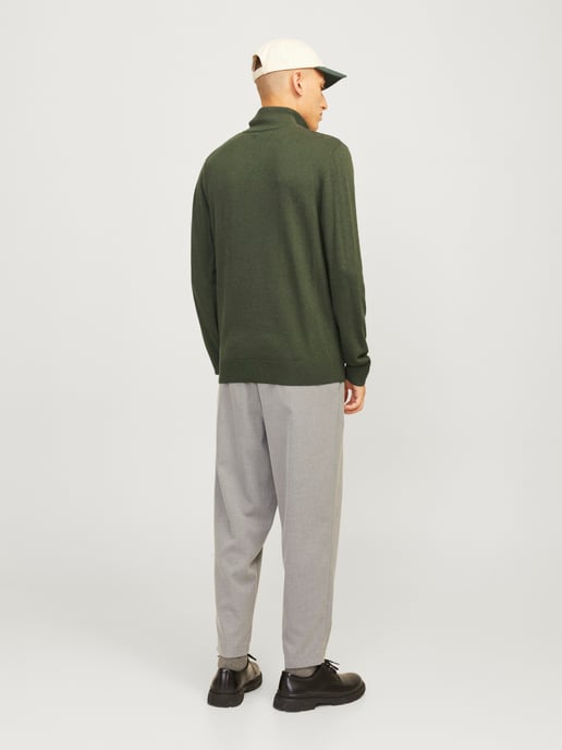 Jack & Jones Pullover Emil Knit Halbzip grün - Image 3