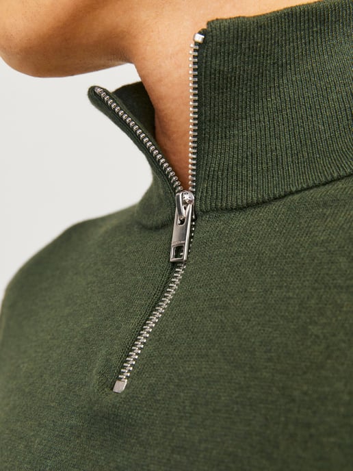 Jack & Jones Pullover Emil Knit Halbzip grün - Image 4