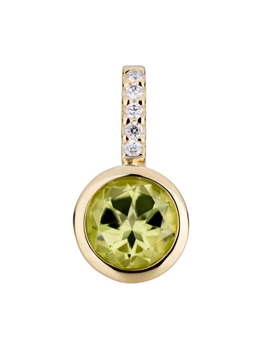Orolino Anhänger Gold 585 mit 5x Brillant zus. 0,02ct. und Peridot - Image 1