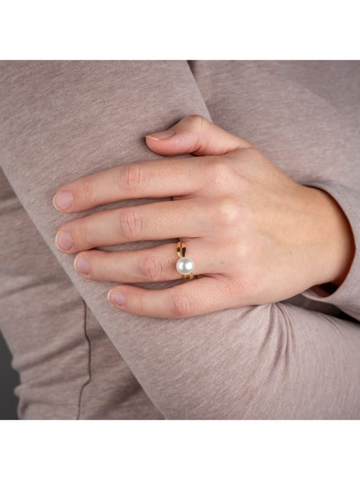 Orolino Ring Gold 585 mit weißer Süßwasserperle - Image 5