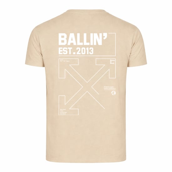 Ballin Est. 2013 T-Shirt SS Rückenprint Cross Shirt Beige - Image 2