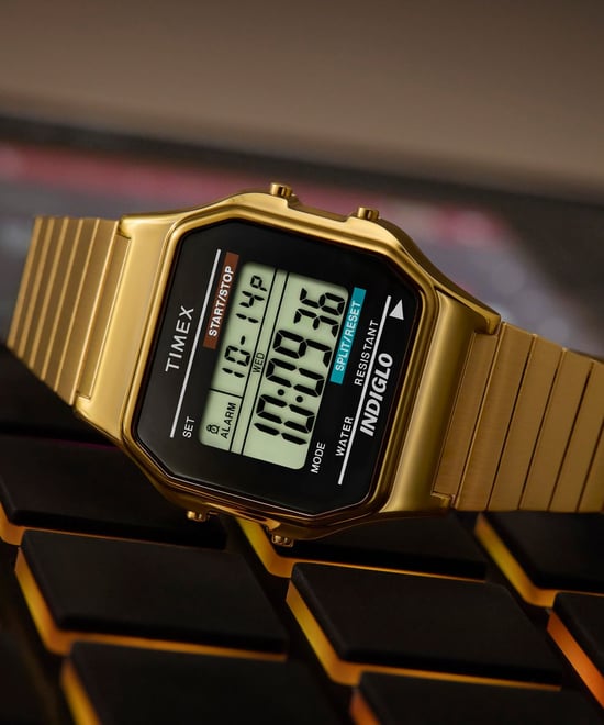 Timex Main Street Classic Digital Gold Herren Armbanduhr T78677 - Image 5