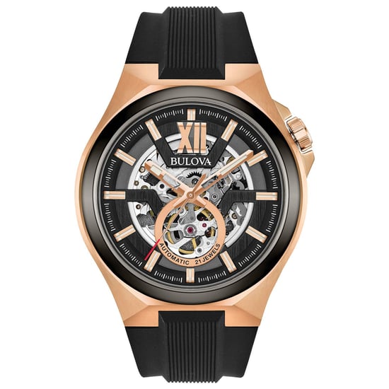 Bulova Automatic Schwarz Herren Armbanduhr 98A177 - Image 1
