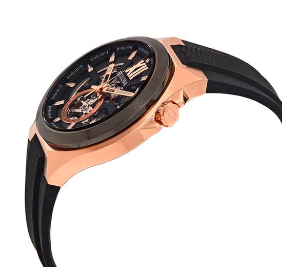 Bulova Automatic Schwarz Herren Armbanduhr 98A177 - Image 3