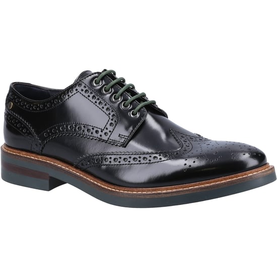 Base London Woburn Excel Herren Brogues Schuhe Schwarz - Image 3
