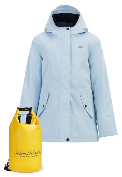 Schmuddelwedda Anorak + Tagesrucksack - SET Mädels eisblau - Image 1