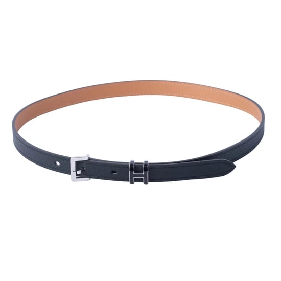 Hermès Pop H Gürtel, 15 mm, schwarzes Epsom-Leder, Palladium-Beschläge - 20er Jahre - Image 1