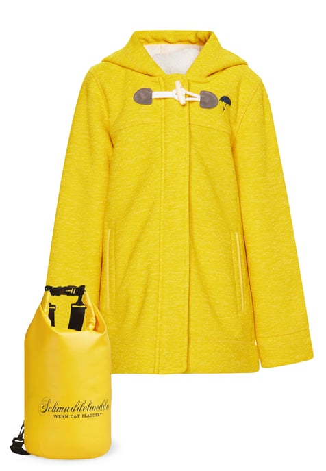 Schmuddelwedda Mantel + Tagesrucksack - SET Mädels Dunkelgelb Melange - Image 1