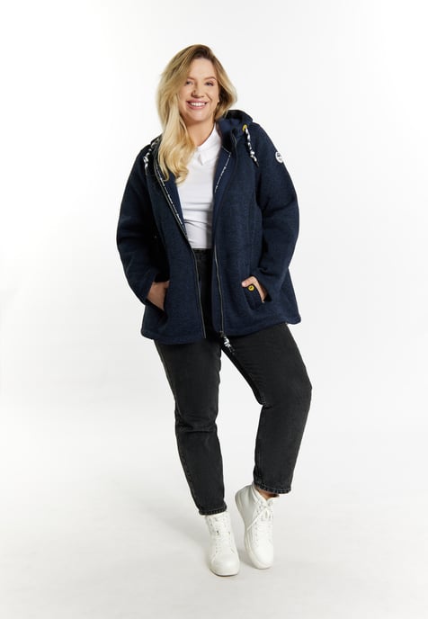 Schmuddelwedda Strickfleecejacke Damen Meeresmelange - Image 2