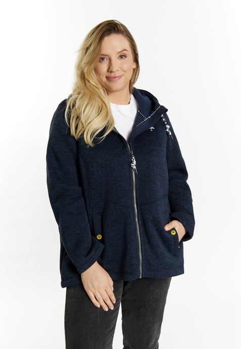 Schmuddelwedda Strickfleecejacke Damen Meeresmelange - Image 3