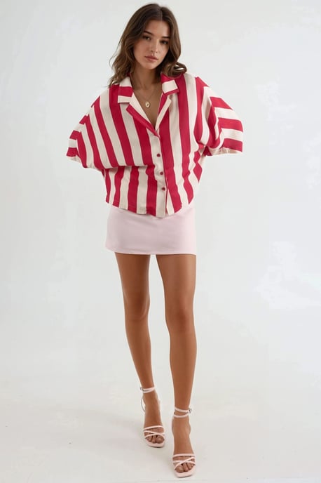 Lässiges gestreiftes Button-Up-Hemd - Image 2